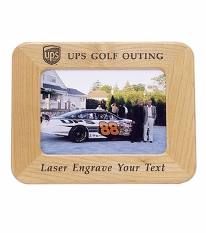 ENGRAVABLE MAPLE  FRAME HOLDS 5 X 7 PHOTO