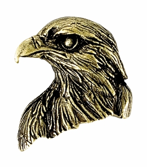 1-1/8 Inch in Height Falcon Mascot Pin in Antique Brass