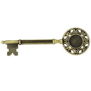 FANCY CAST GOLD KEY WITH STUDS TAKES INSERT, 9-1/4X3