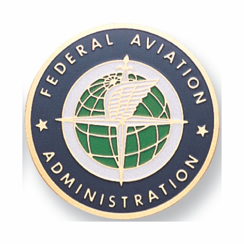FED. AVIATION ADMINISTRATION, 2 INCH ETCHED ENAMELED
