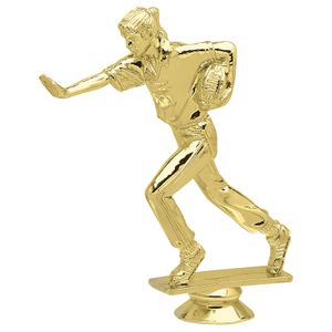 5-1/2 INCH GOLD PLASTIC FEMALE FLAG FOOTBALL TROPHY FIGURE