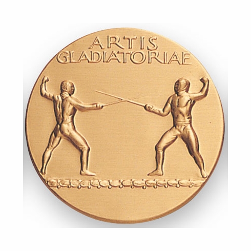 2-Inch in Diameter Round Metal Fencing Themed Stamped Insert in Multiple Colors