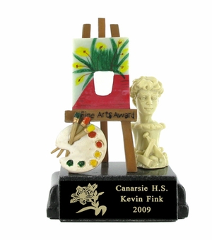 FINE ARTS AWARD SCHOLASTIC TROPHY, 5-3/4 INCH