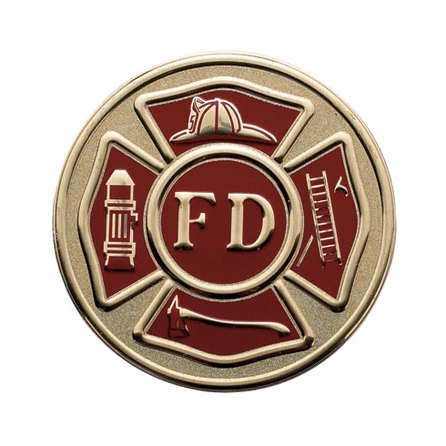 2 Inch in Diameter Round Metal Litho-Print Firefighter's Medallion Insert
