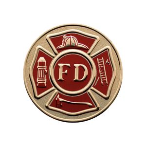 2 Inch in Diameter Round Metal Litho-Print Firefighter's Medallion Insert