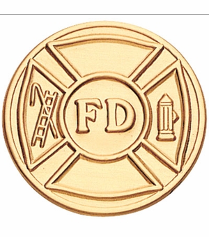 2-Inch in Diameter Round Metal Fire Department Stamped Insert in Multiple Colors