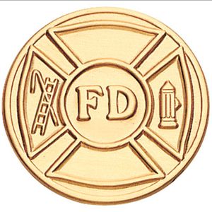 2-Inch in Diameter Round Metal Fire Department Stamped Insert in Multiple Colors