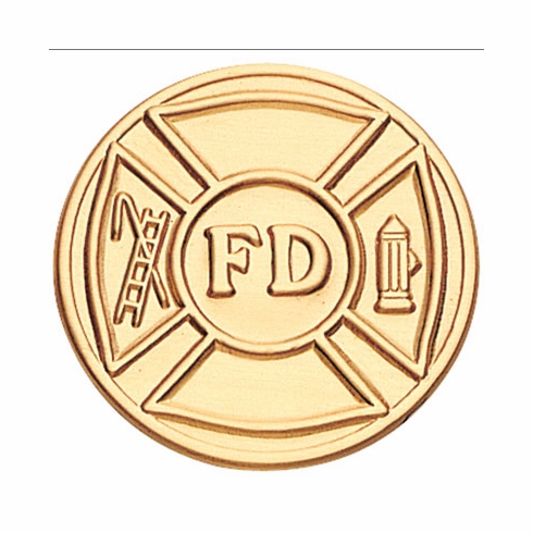 2-Inch in Diameter Round Metal Fire Department Stamped Insert in Multiple Colors