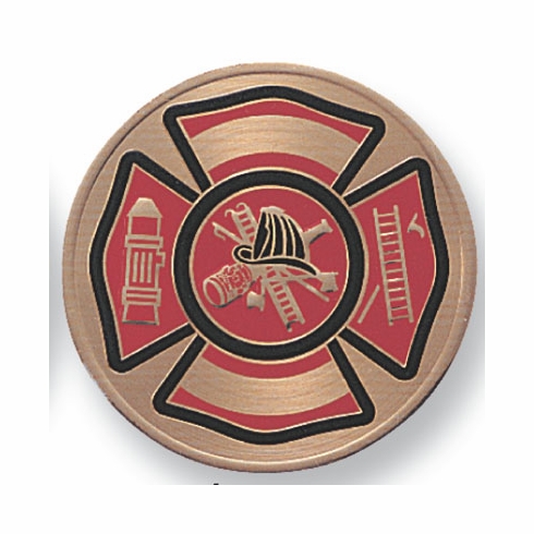 2 Inch in Diameter Round Metal Litho-Print Firefighter's Medallion Insert