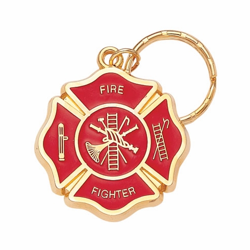 FIRE FIGHTER ENAMELED KEYRING