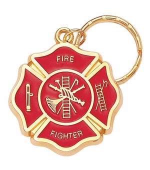 FIRE FIGHTER ENAMELED KEYRING