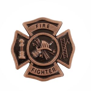 FIRE FIGHTER MALTESE CROSS LAPEL PIN, SIZE 7/8 INCH