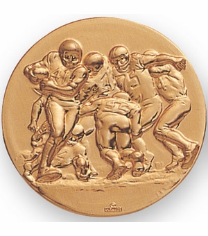2-Inch in Diameter Round Metal Football Stamped Insert in Multiple Colors