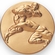2-Inch in Diameter Round Metal Football Themed Stamped Insert in Gold