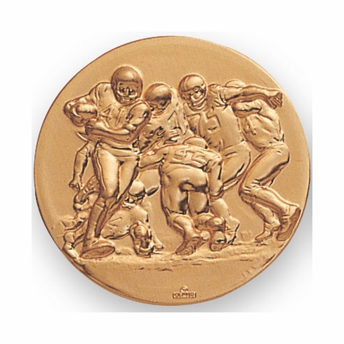 2-Inch in Diameter Round Metal Football Stamped Insert in Multiple Colors