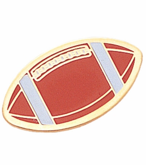 1/2 Inch in Height Enameled Football Pin in Gold