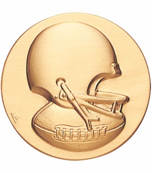 2-Inch in Diameter Round Metal Football Themed Stamped Insert in Multiple Colors