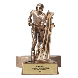 FOOTBALL, MALE, 6 1/2 INCH FIGURE TROPHY