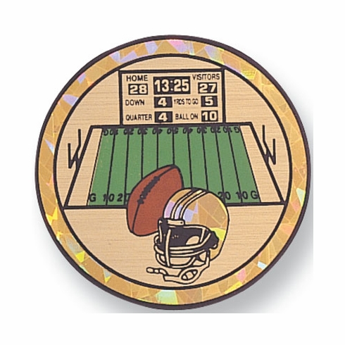 2 Inch in Diameter Round Football Insert with Mylar Detailing