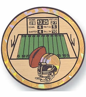 2 Inch in Diameter Round Football Insert with Mylar Detailing