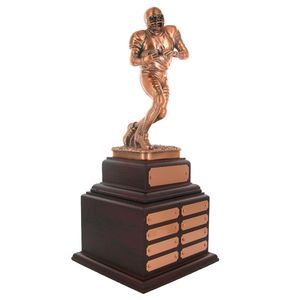 16 INCH FOOTBALL PERPETUAL TROPHY, 8 NAME PLATES
