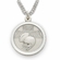 3/4 Inch Football Themed St. Christopher Sports Medal in Sterling Silver