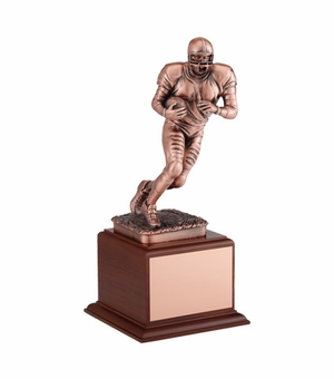 FOOTBALL TROPHY, 12-3/4 INCH, ELECTROPLATED IN ANTIQUE BRONZE