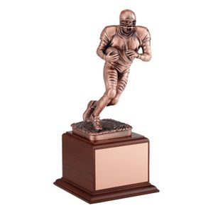 FOOTBALL TROPHY, 12-3/4 INCH, ELECTROPLATED IN ANTIQUE BRONZE