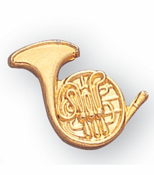 FRENCH HORN PIN  GOLD