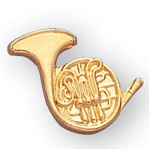 FRENCH HORN PIN  GOLD