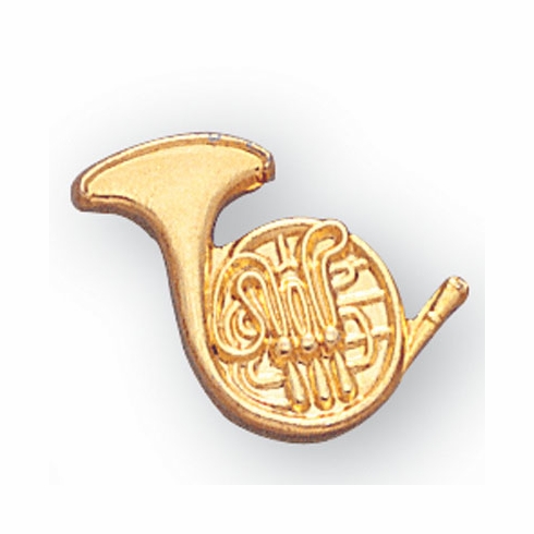 FRENCH HORN PIN  GOLD