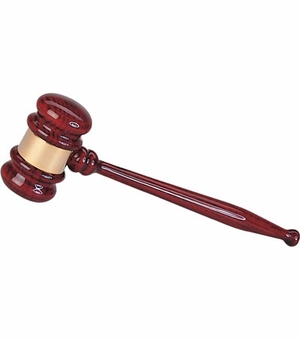 GAVEL, 10 INCH, ROSEWOOD PIANO FINISH