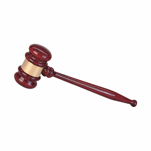 GAVEL, 10 INCH, ROSEWOOD PIANO FINISH