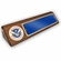 GENUINE WALNUT DESK BLOCK WITH U.S. HOMELAND SECURITY MEDALLION AND BLUE PLATE