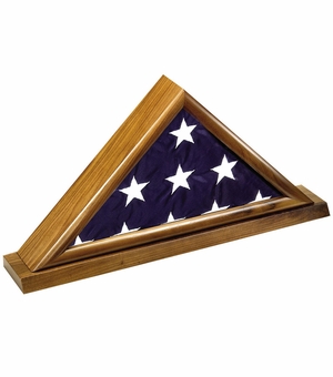 GENUINE WALNUT FLAG DISPLAY CASE, HOLDS 3 X 5 INCH AMERICAN FLAG