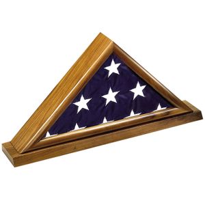 GENUINE WALNUT FLAG DISPLAY CASE, HOLDS 3 X 5 INCH AMERICAN FLAG