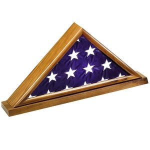 GENUINE WALNUT FLAG DISPLAY CASE, HOLDS 5 X 10 INCH AMERICAN FLAG