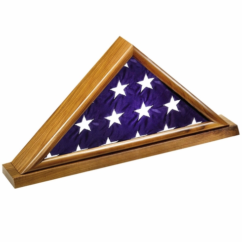 GENUINE WALNUT FLAG DISPLAY CASE, HOLDS 5 X 10 INCH AMERICAN FLAG