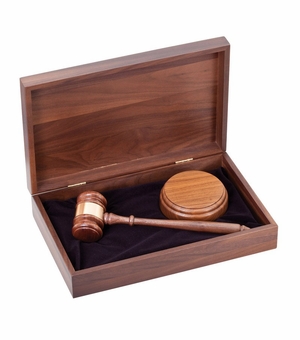 Genuine Walnut Gavel Set