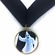 2-1/4 Inch in Diameter Round Iron Medal with 2 Inch Mylar Ghost Themed Insert and Ribbon