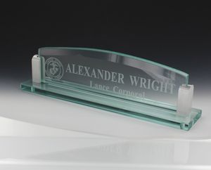 GLASS DESK NAME PLATE