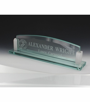 GLASS DESK NAME PLATE