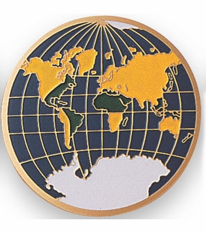 GLOBAL AWARD, 2 INCH ETCHED ENAMELED