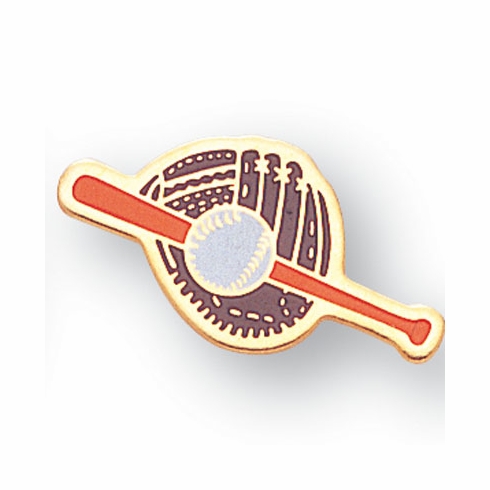 GLOVE, BALL AND BAT ENAMELED PIN