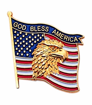 GOD BLESS AMERICA FLAG PIN