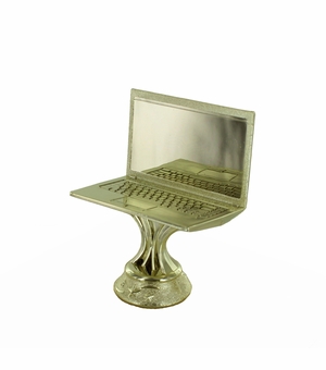 GOLD PLASTIC COMPUTER FIGURE