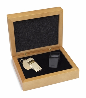 GOLD WHISTLE GIFT SET IN HARDWOOD BOX