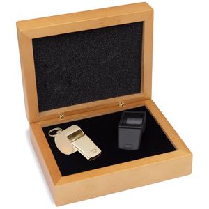GOLD WHISTLE GIFT SET IN HARDWOOD BOX