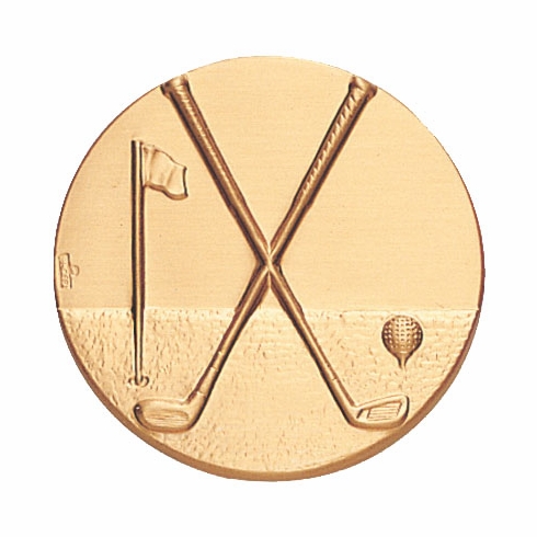 2-Inch in Diameter Round Metal Golf Themed Stamped Insert in Multiple Colors