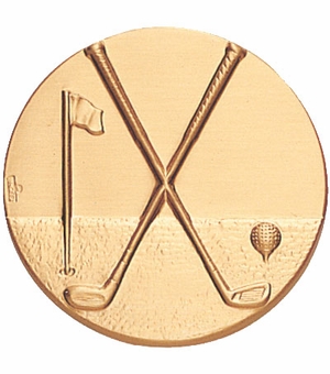 2-Inch in Diameter Round Metal Golf Themed Stamped Insert in Multiple Colors